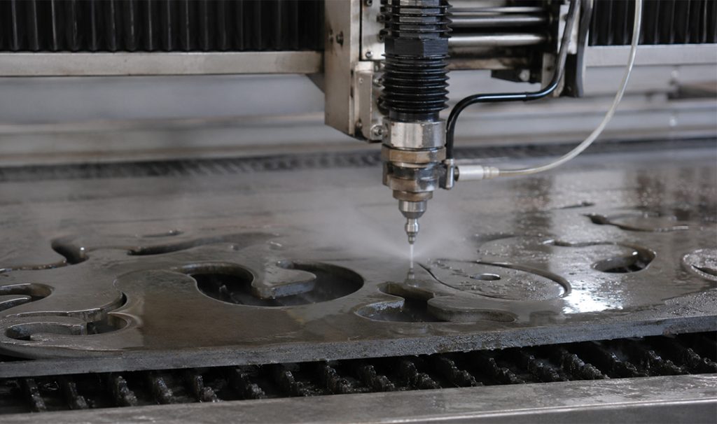 Bespoke Sculpture Morocco production process showing CNC metal cutting for custom sculpture fabrication and precision artwork development.